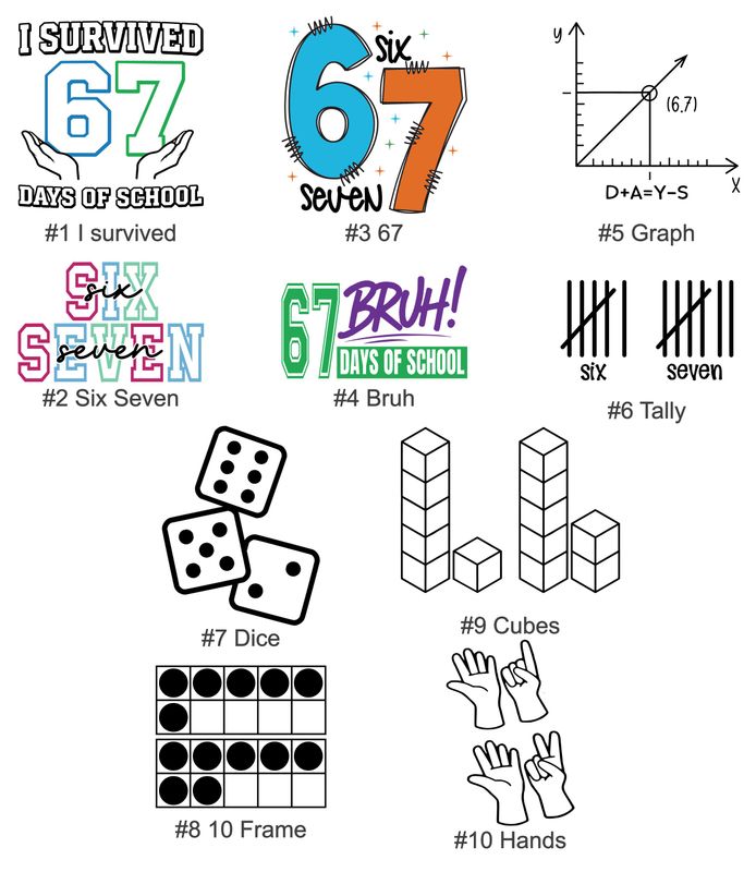 67th Day of School Shirts