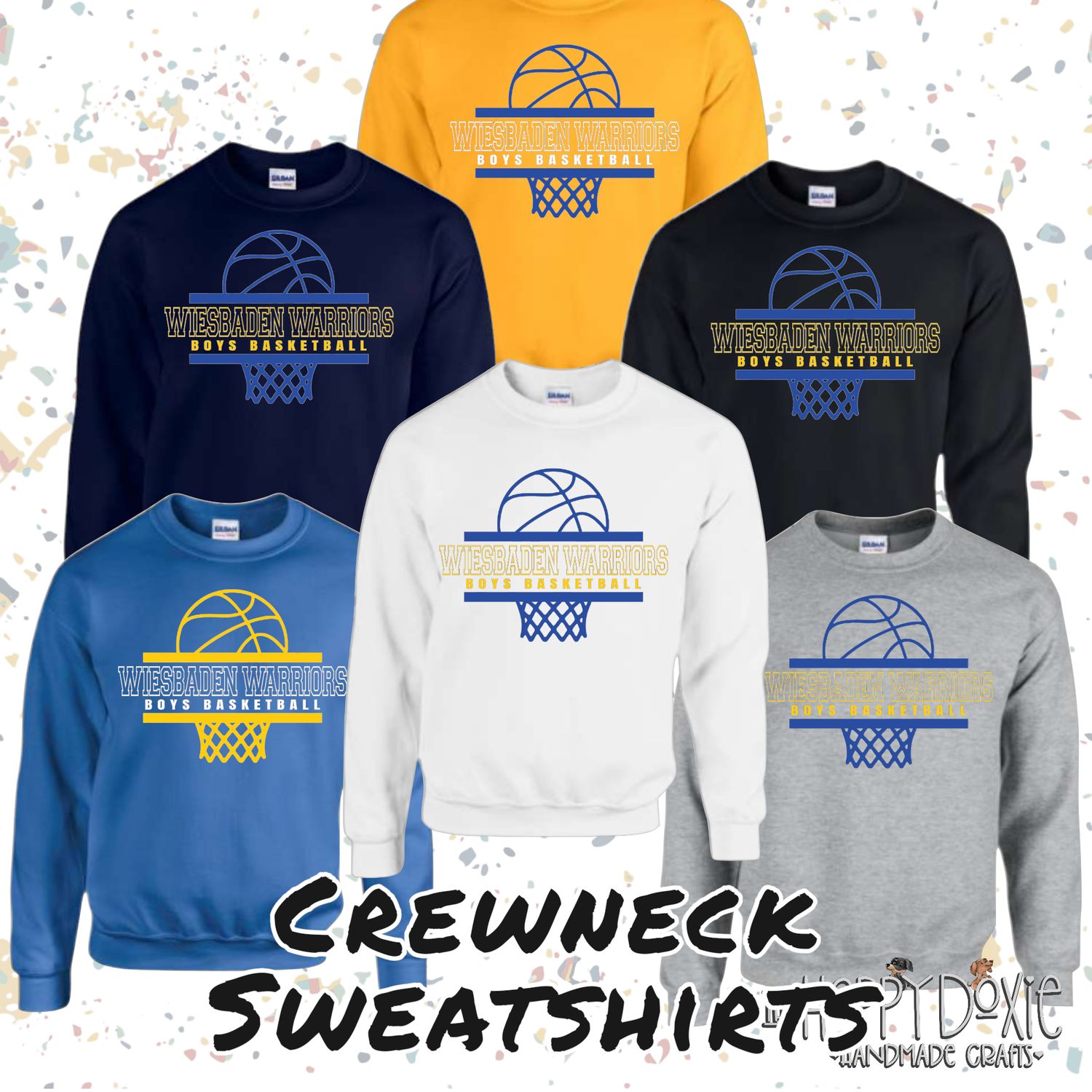 WHS Men's Ball &amp; Hoop Design CREWNECK SWEATSHIRT