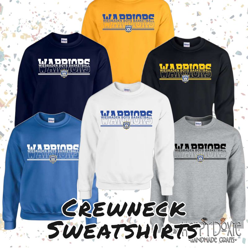 WHS Men's Split Warriors Design CREWNECK SWEATSHIRT