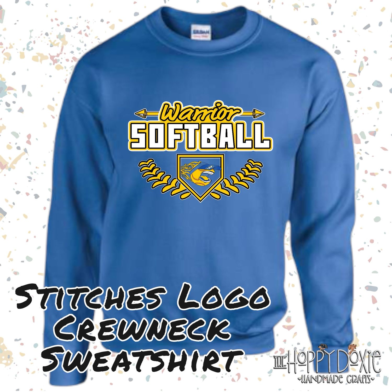 WHS Softball: Stitches Logo Crewneck Sweatshirt