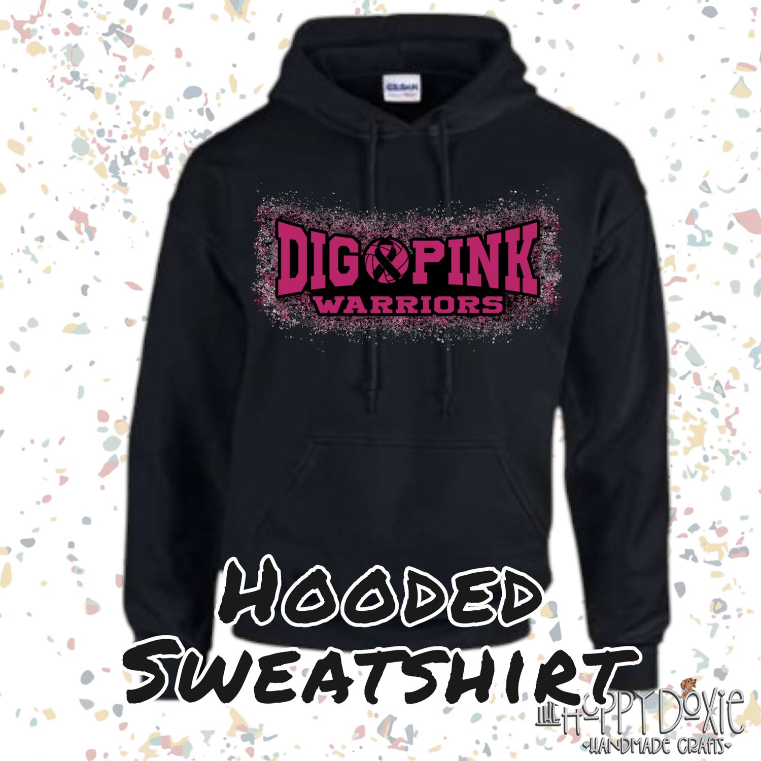 Girls Volley Dig Pink Hooded Sweatshirt