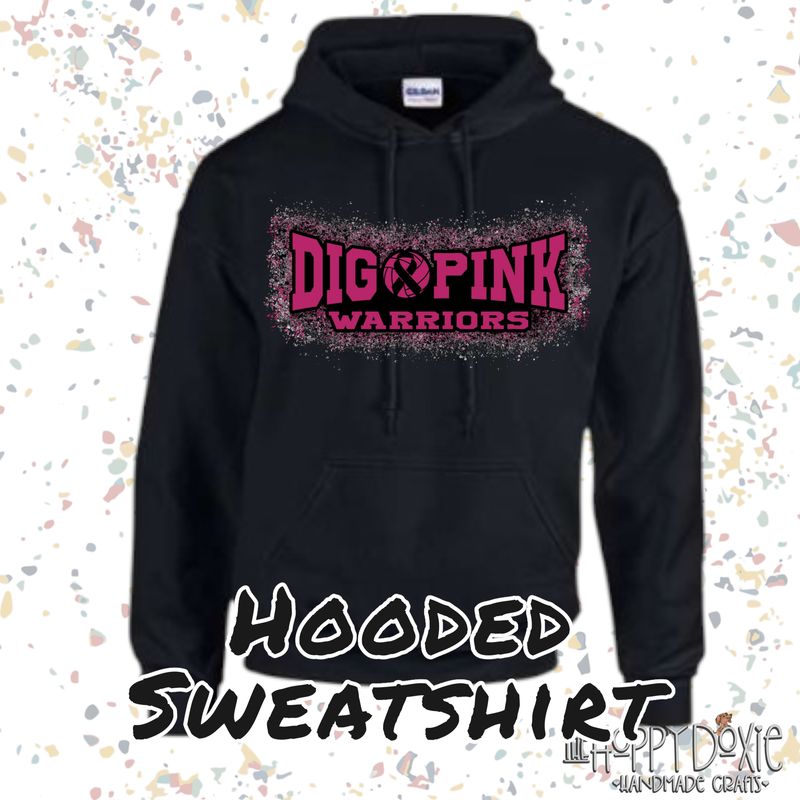 Girls Volley Dig Pink Hooded Sweatshirt