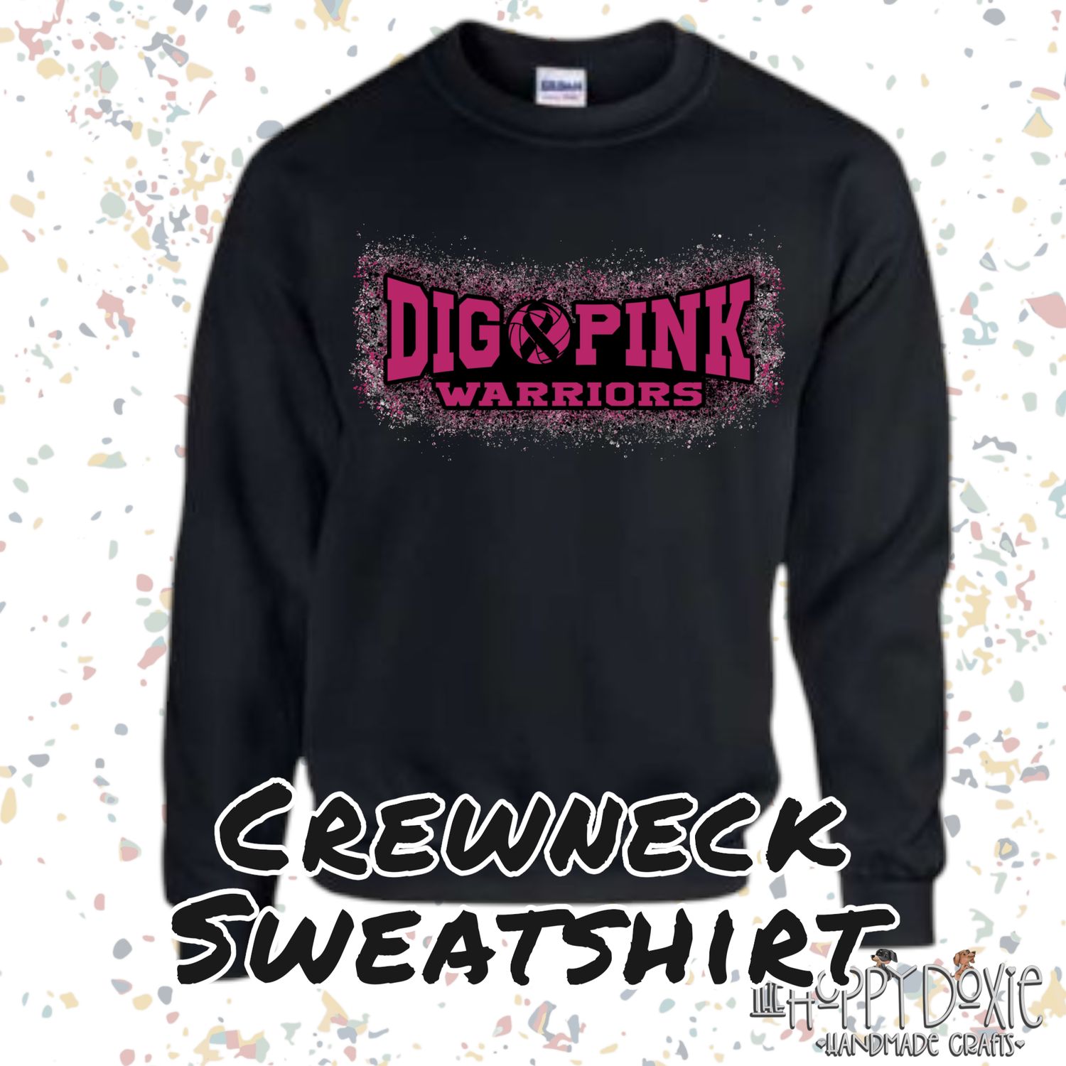 Girls Volley Dig Pink Crewneck Sweatshirt