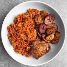 Jollof Rice, Plantain and Chicken