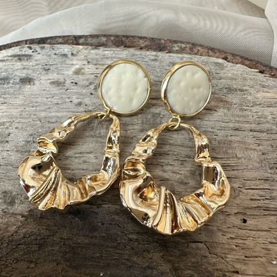 Ohrringe &quot;​Twisted Gold Waves Brilliant&quot;