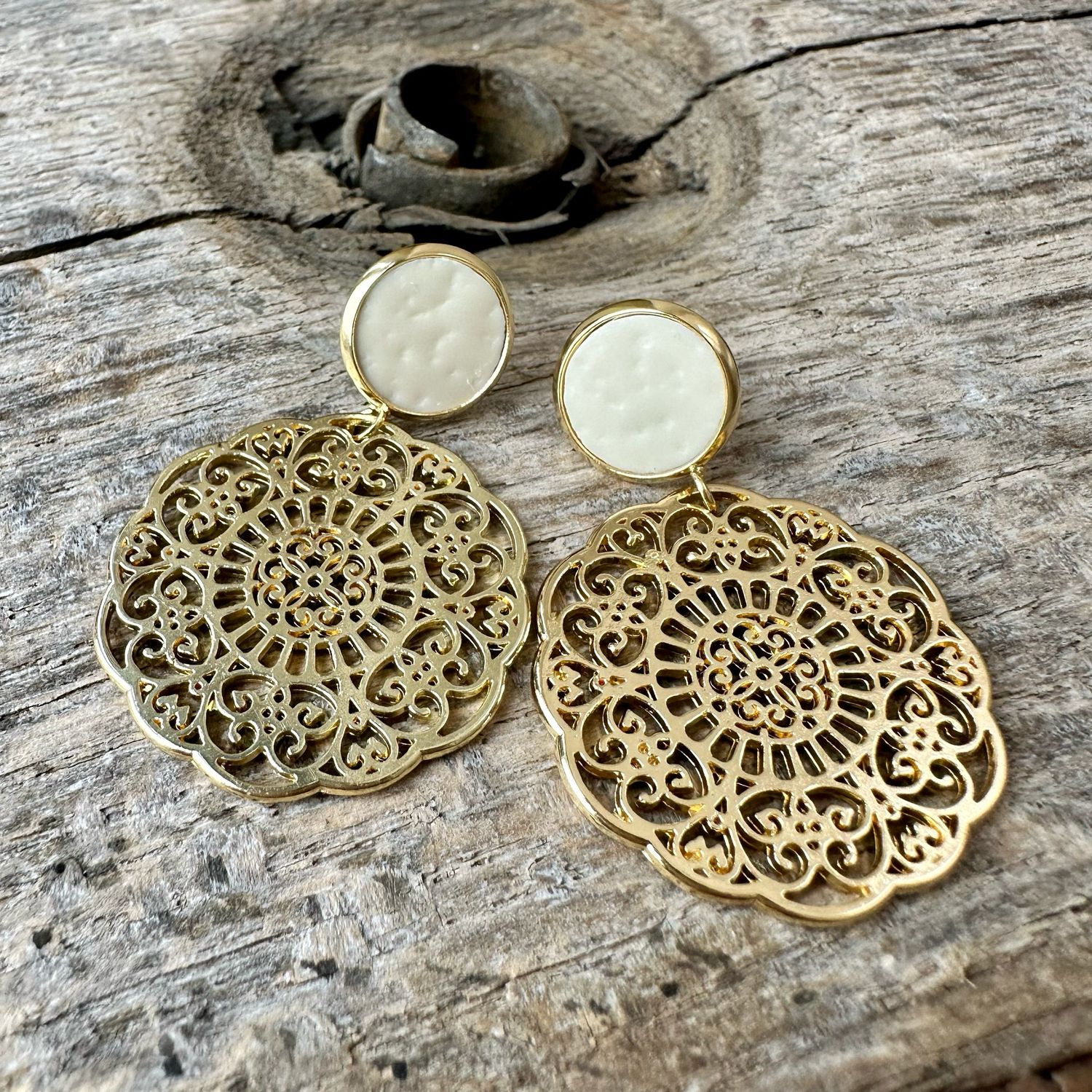 Ohrringe &quot;​Golden Mandala Drops&quot;