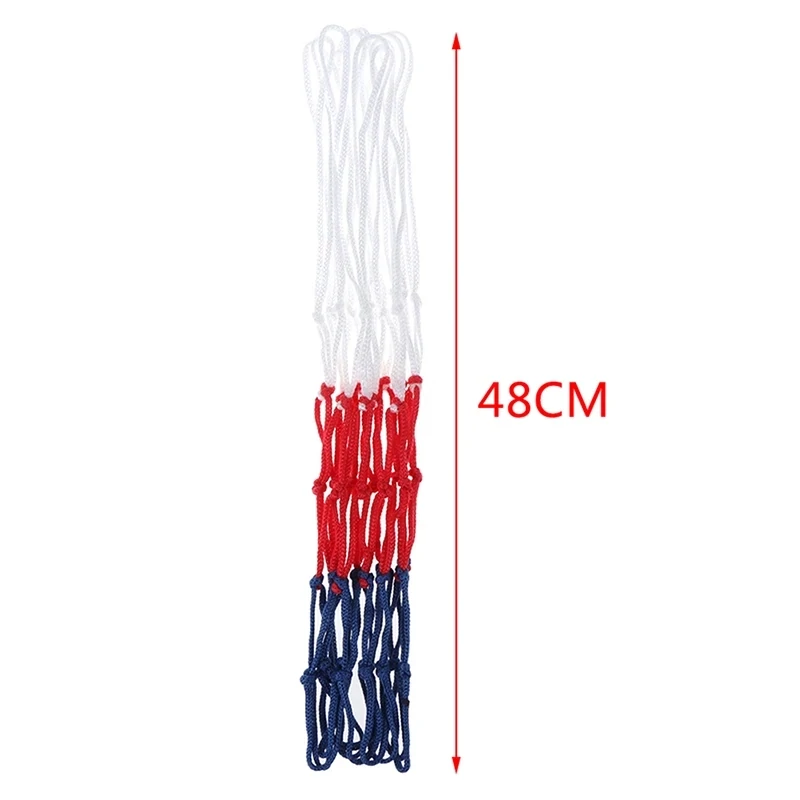 Standard Basketball Net Durable Nylon Thick Thread Three Color Universal Basketball Net Mesh Replacement