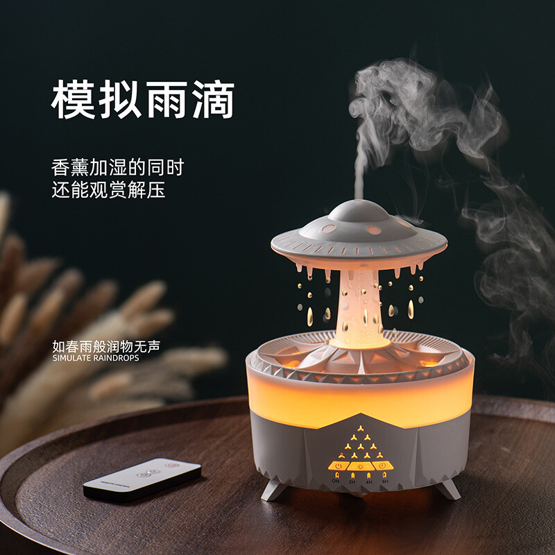 Colorful Raindrop Humidifier Household Night Light Mushroom Desktop Silent Rain Cloud Aromatherapy Machine