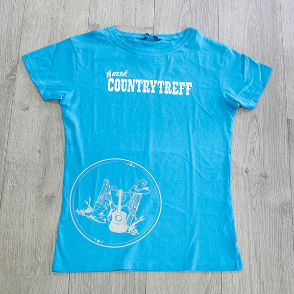 Vintage T-skjorte damemodell - turkis