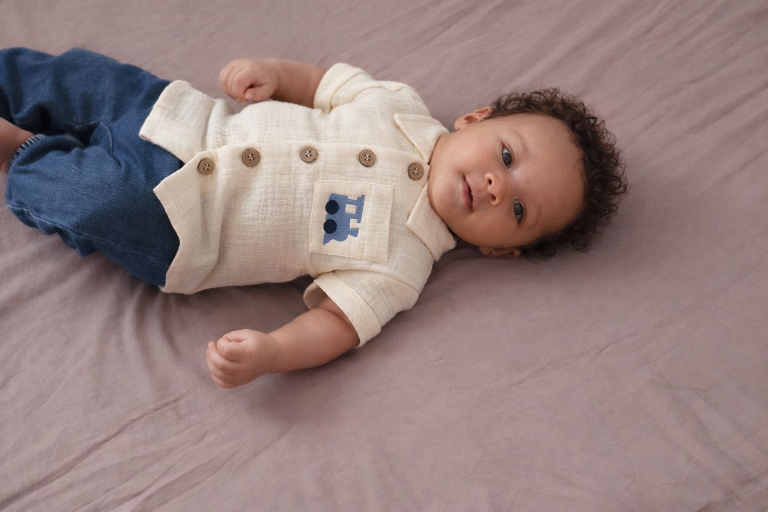 Tiny Train Button-Up