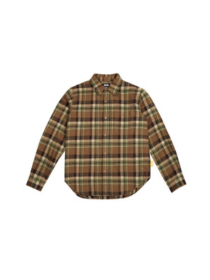 Classic Flannel Brown Plaid Shirt Unisex