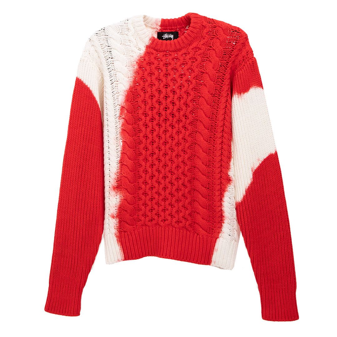 Stussy Tie Dyed Fisherman Sweater ‘Red