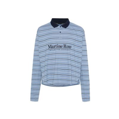 Martine Rose Striped Cotton Polo Shirt