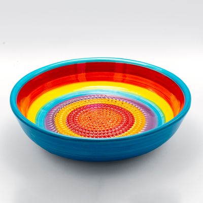 Hafenkeramik - Keramikreibe  "Regenbogen"  Reibeschale