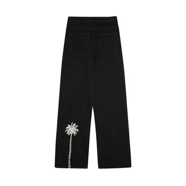 Black palm denims