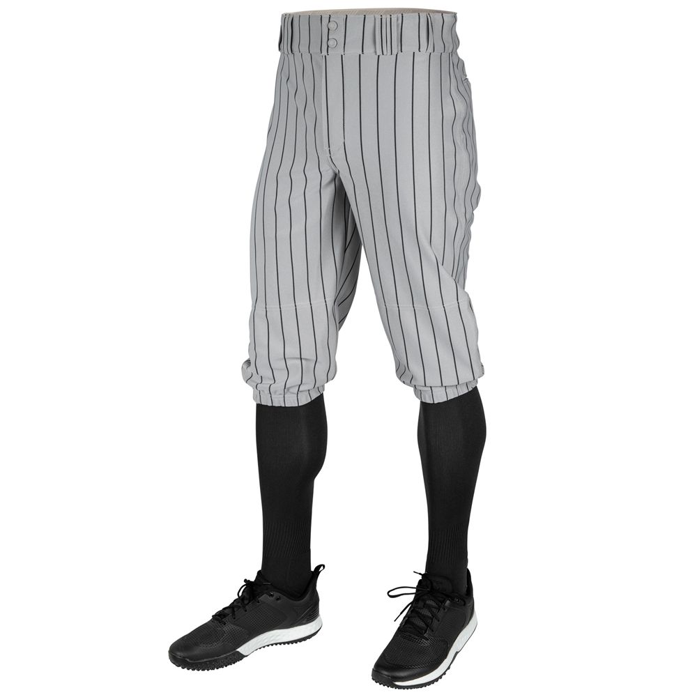 KNICKER CHAMPRO TRIPLE CROWN GRAY W. BLACK PINSTRIPE