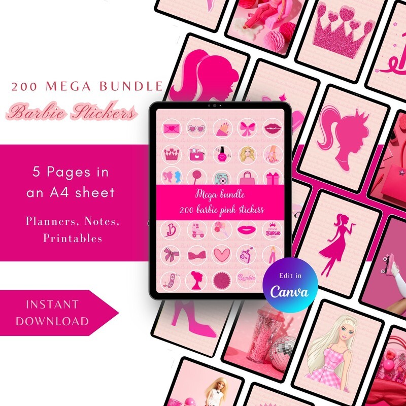 Barbie stickers to print hotsell