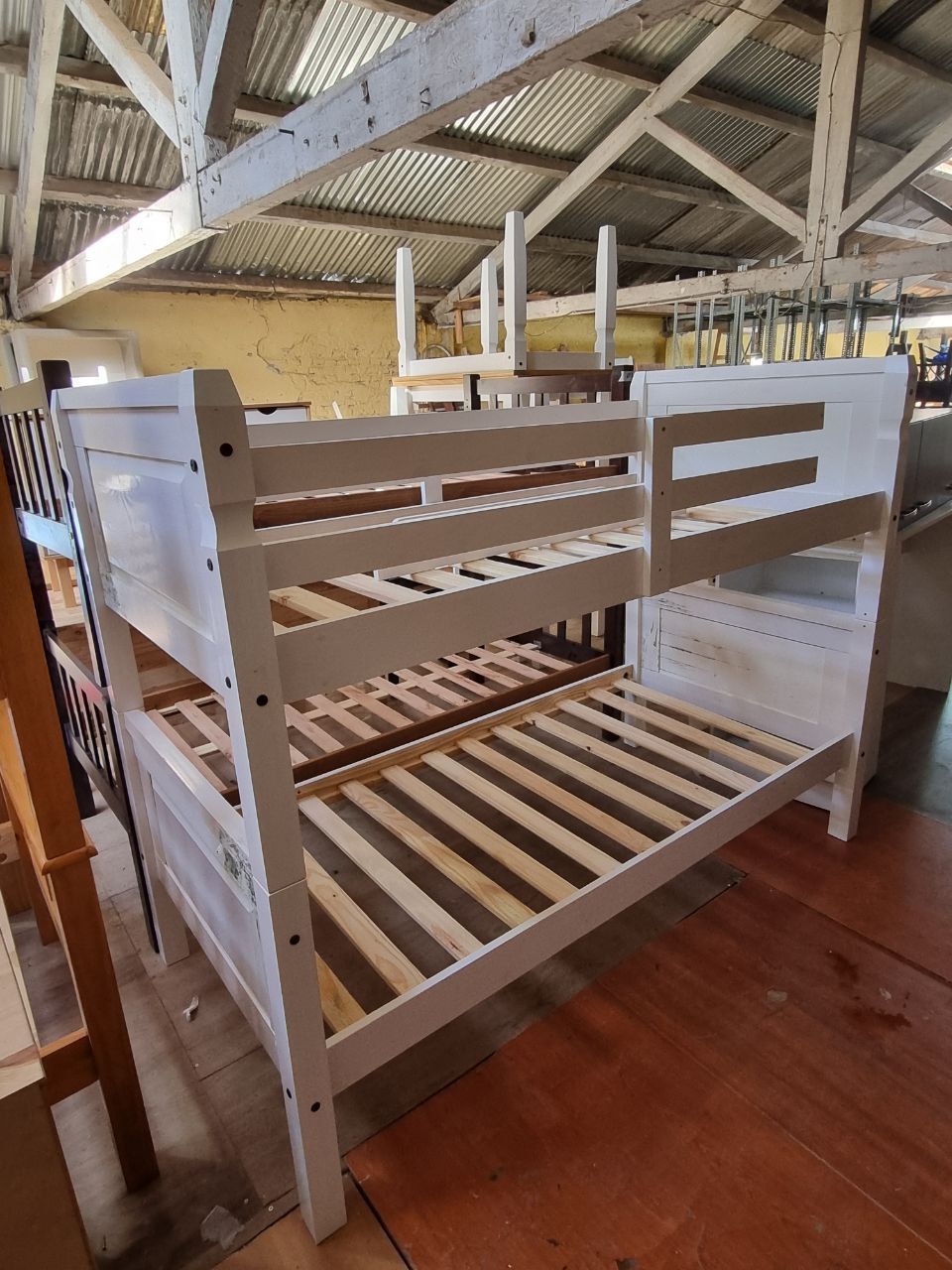 (L790) Cucheta En Madera Maciza Con Escalera Y Barandas (203x100x155)