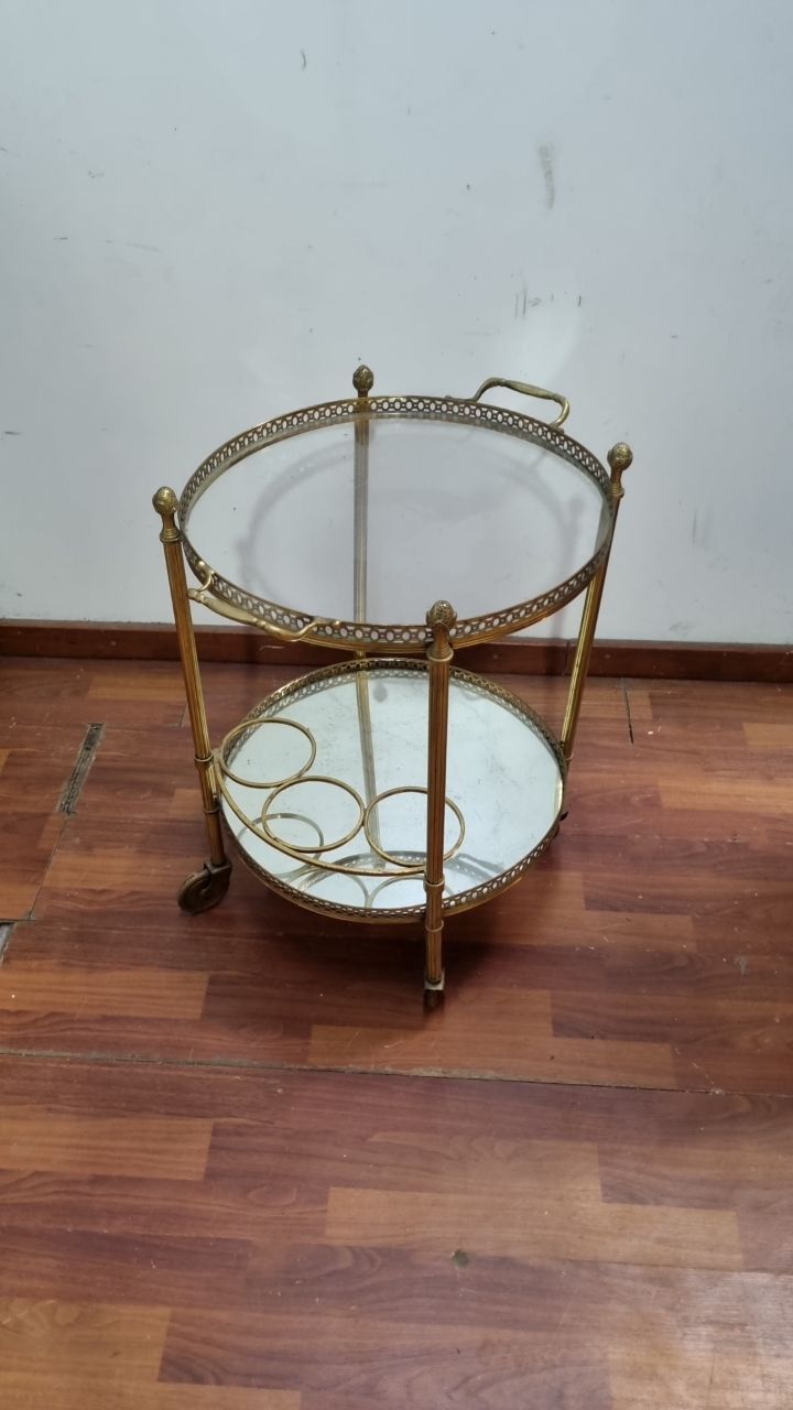 (L698) Barcito Rodante En Bronce  (54x45x65)