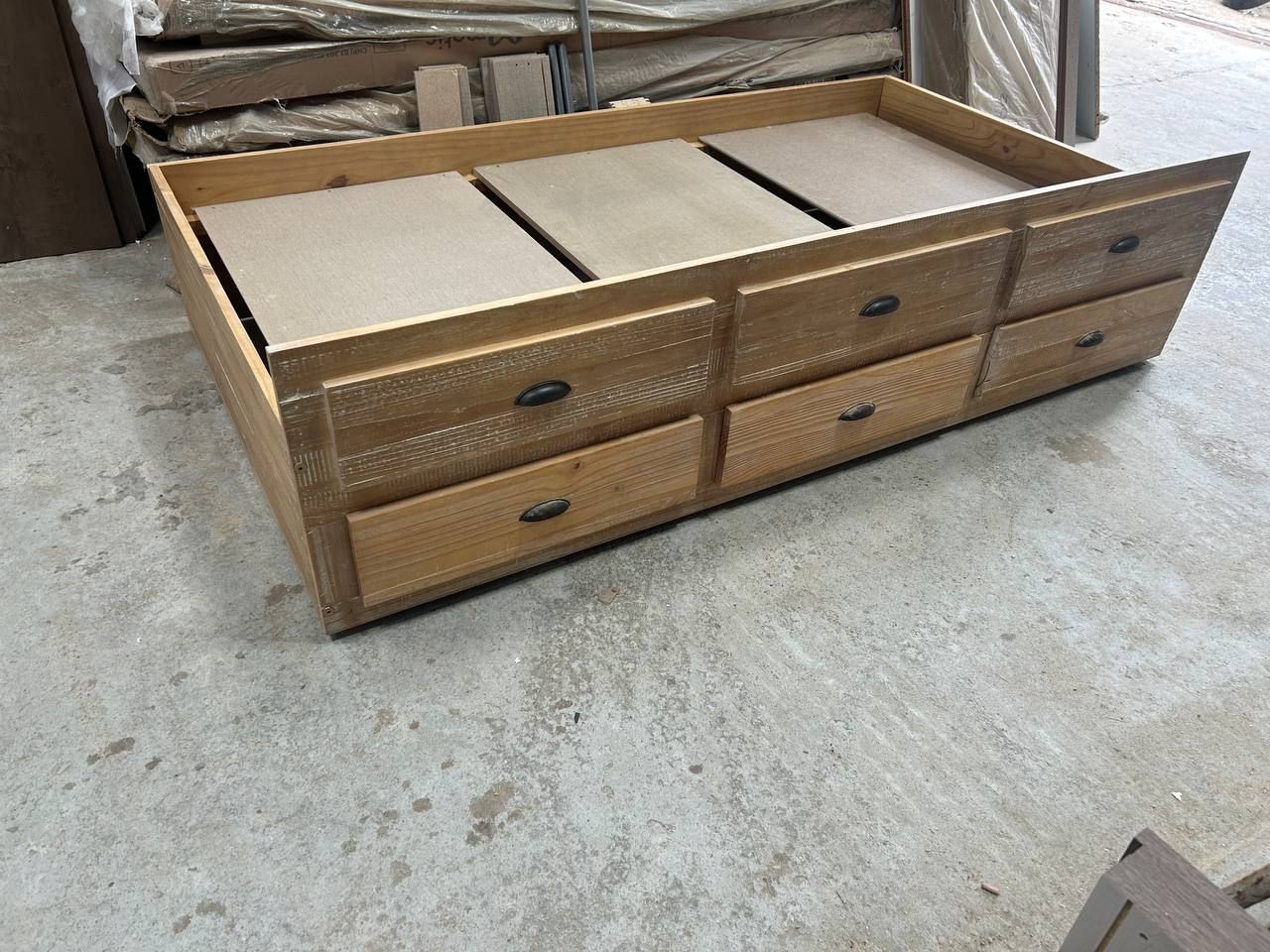 (L2230) Cama De Una Plaza En Madera Con Tres Cajones Altura 49 Ancho del colchón 100 Largo del colchón 189