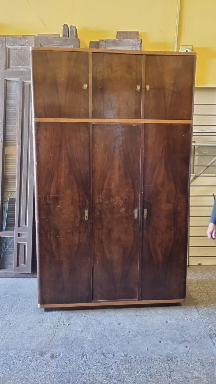 (L677) Ropero Placard Dos Niveles 6 Puertas Cajones Internos Y Espejo Buena Capacidad CEDRO  145x60x238