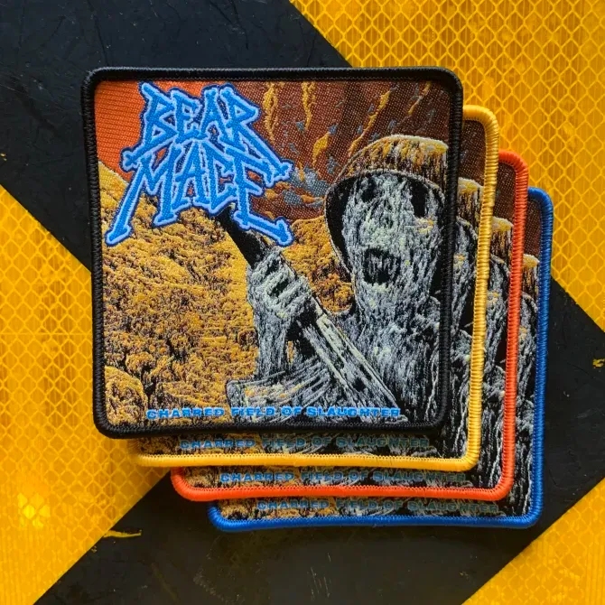 Bear Mace Charred Field of Slaughter Woven Patch