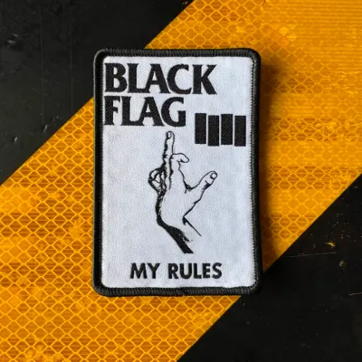 Black Flag My Rules Woven Patch