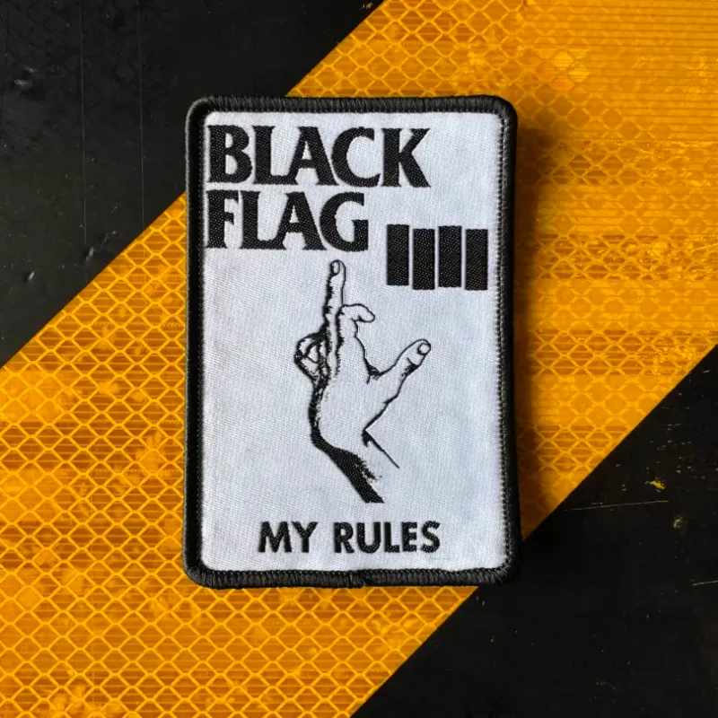 Black Flag My Rules Woven Patch