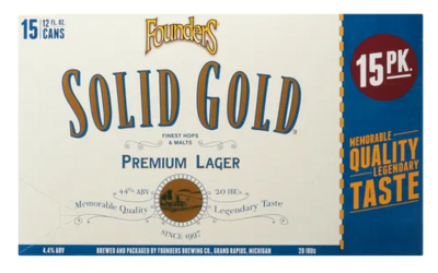 Founders Solid Gold Lager 15pk 12oz Cans