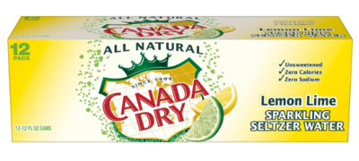 Canada Dry Lemon Lime Seltzer 12pk 12oz Cans