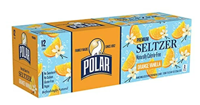 Polar Seltzer Orange Vanilla 12pk 12oz Cans