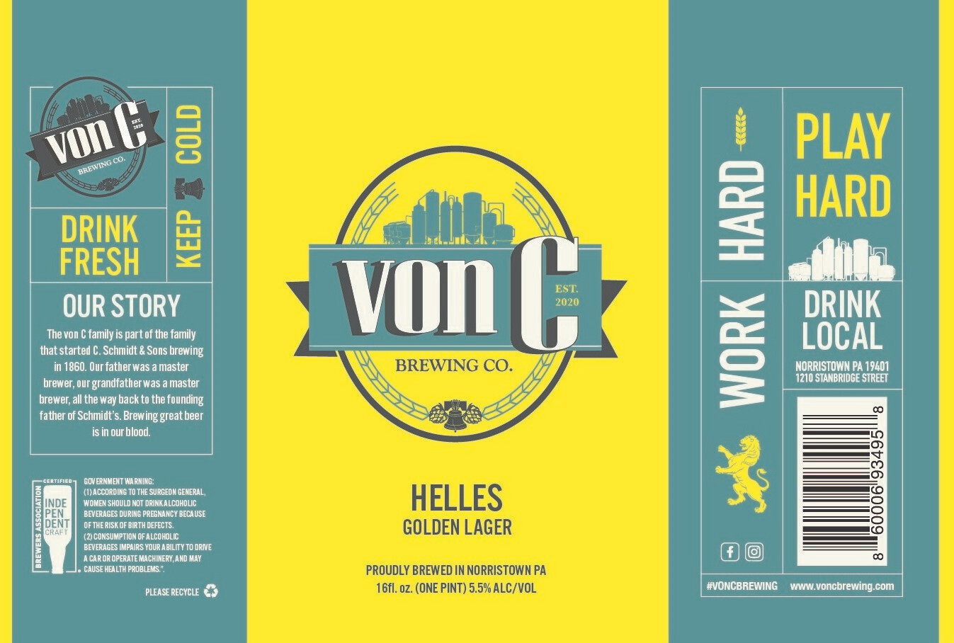 Von C Helles Golden Lager 4pk 16oz Cans