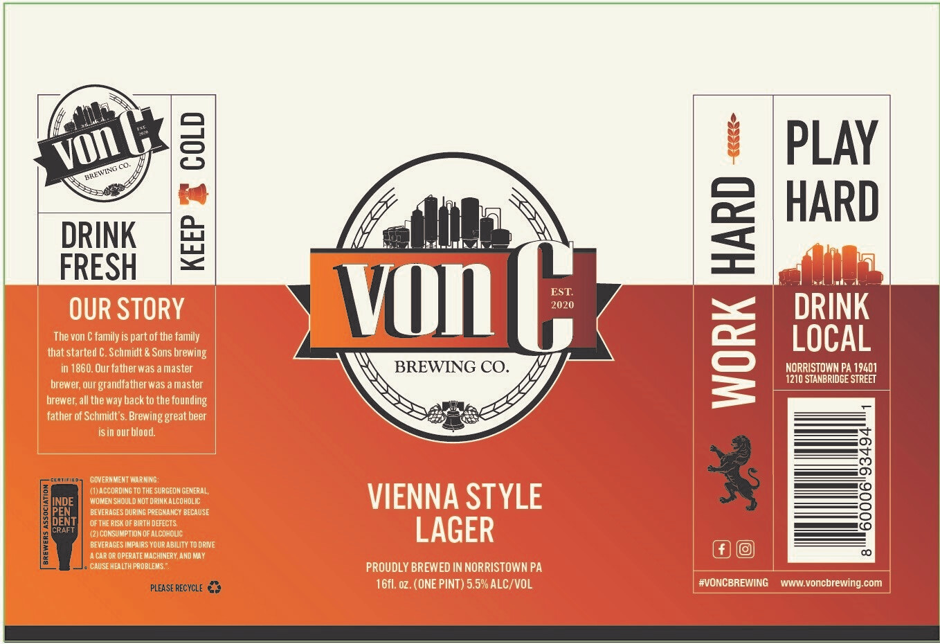 Von C Vienna Lager 4pk 16oz Cans