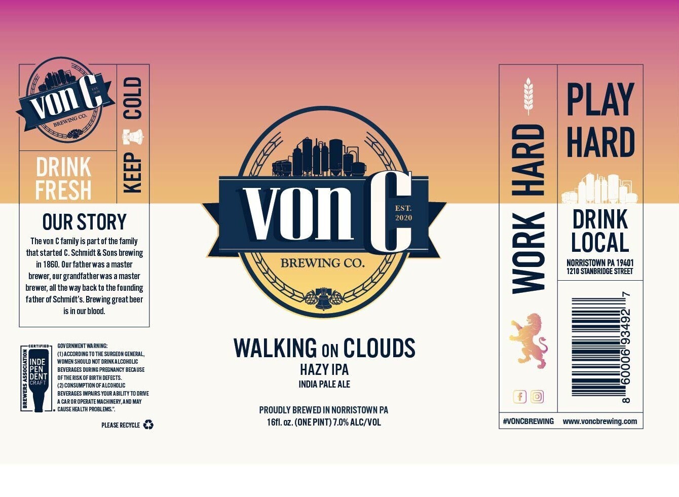 Von C Walking on Clouds NEIPA 4pk 16oz Cans