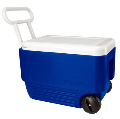 Igloo Blue Hard Cooler w/ Wheels 38 Quarts (Fits 53 Cans)