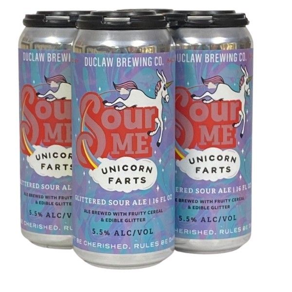 Duclaw Unicorn Farts Glittered Sour 4pk 16oz Cans