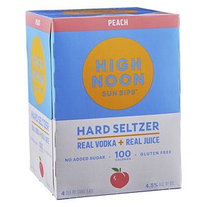 High Noon Peach Vodka Hard Seltzer 4pk 12oz Cans