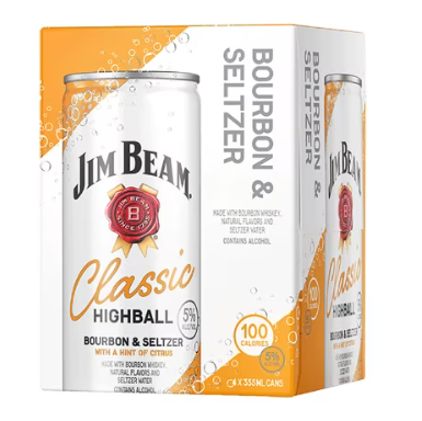 Jim Beam Classic Highball Seltzer 4pk 12oz Cans