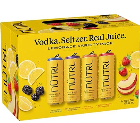 NUTRL Vodka Seltzer Lemonade Variety 8pk 12oz Cans