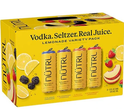 NUTRL Vodka Seltzer Lemonade Variety 8pk 12oz Cans