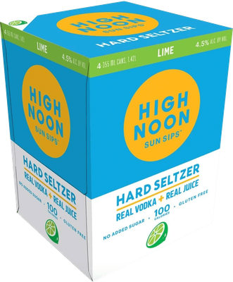 High Noon Lime Vodka Hard Seltzer 4pk 12oz Cans