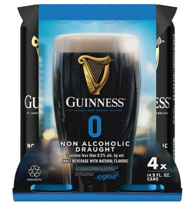 Guinness Non-Alcoholic Stout Draft 4pk 14oz Cans