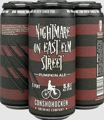 Conshohocken Nightmare on East Elm Street Pumpkin Ale 4pk 16oz Cans