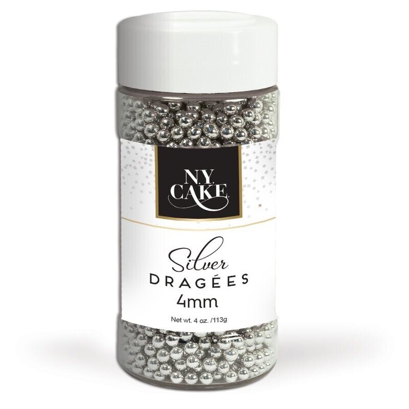 NY Cake Silver Dragees 4mm 4oz