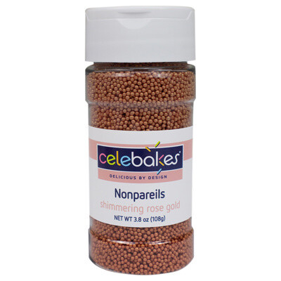 Celebakes Nonpareils Shimmering Rose Gold 3.8oz *-