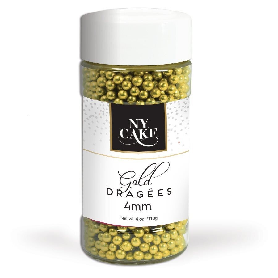 NY Cake Gold Dragees 4mm  1.4 oz