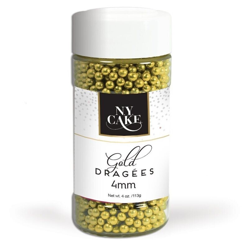 NY Cake Gold Dragees 4mm  1.4 oz