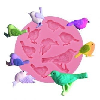 Silicone Mold 7 Birds 3D