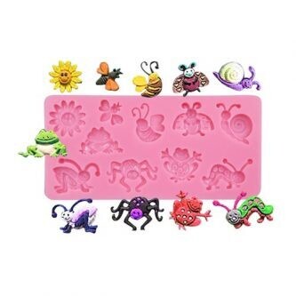 Silicone Mold Insects Frogs and Flower