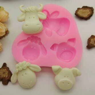 Silicone Mold Cow-Pig-Sheep